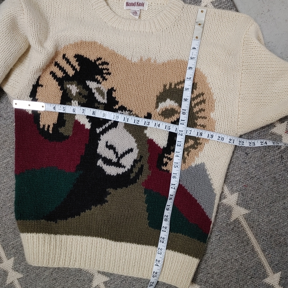 Rare vintage wool bighorn sheep sweater size S - Picture 11 of 11